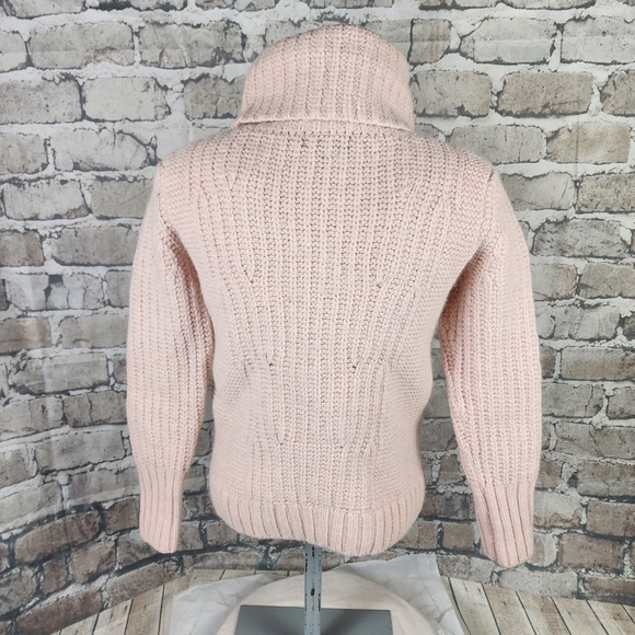 Banana Republic Balletcore Chunky Blush  Alpace Wool Turtleneck Sweater Medium - Picture 8 of 14